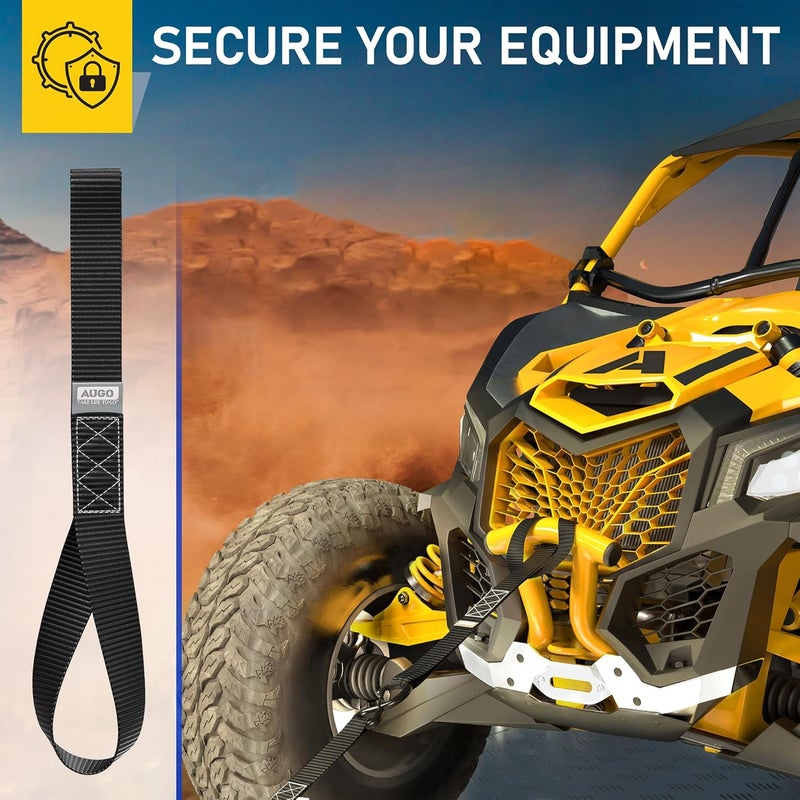 AUGO Heavy Duty Soft Loops –Pack of 6-1.5” x 17” Tie Down Anchor Straps for Use w/Ratchet Strap Hooks – 3000Lb Load Capacity & 10,000Lb Break Strength – Great for Motorcycle, Bike, Roof Rack, Etc. - Image 5